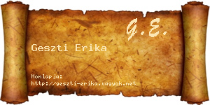 Geszti Erika névjegykártya