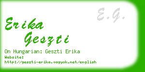 erika geszti business card